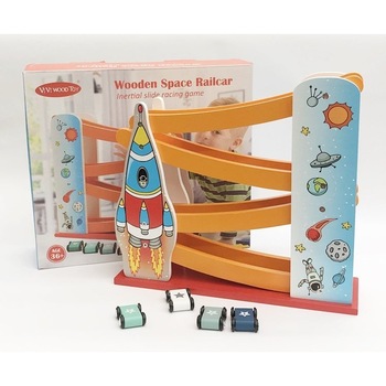 Circuit Montessori din lemn natural, Wooden Space Railcar, 4 Masinute, Multicolor, +3 ani Circuit Montessori din lemn natural, Wooden Space Railcar, 4 Masinute, Multicolor, +3 ani