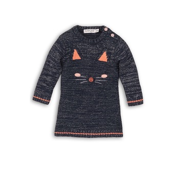 Rochita pentru fetite, Dirkje, tricotata, bleumarin Rochita pentru fetite, Dirkje, tricotata, bleumarin