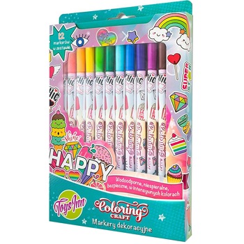 Set 12 markere Toys Inn textile Set 12 markere Toys Inn textile