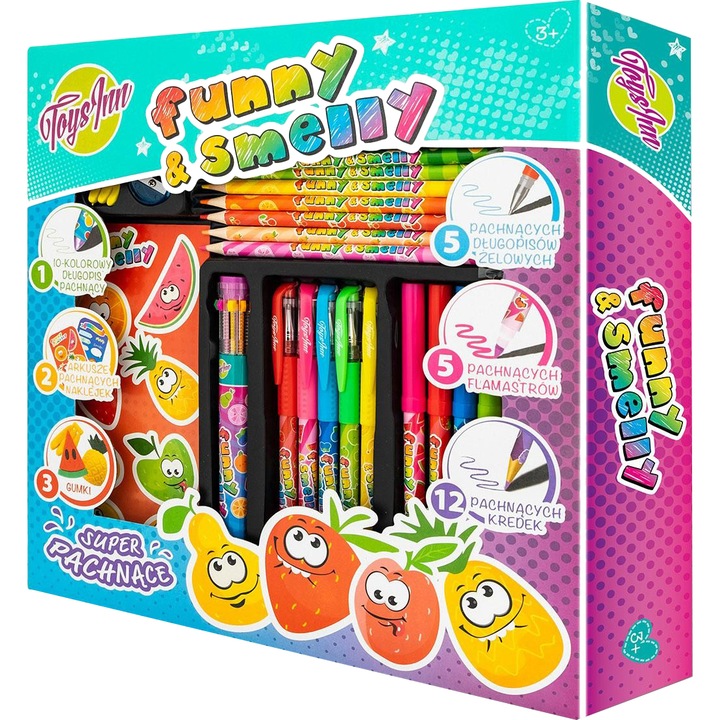 Комплект за училище Toys Inn, Ароматизирани моливи и цветни химикалки