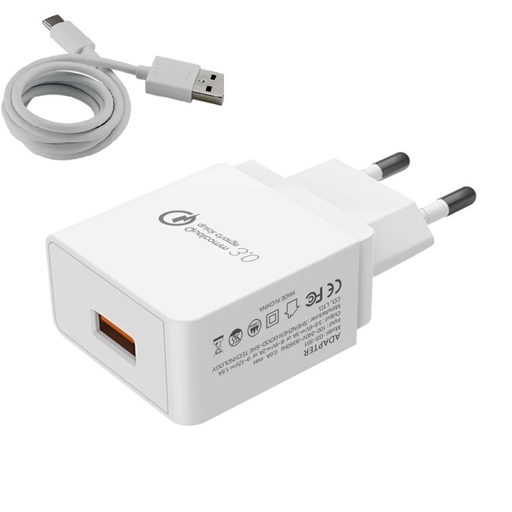 Оригинално зарядно Maxcell букса съвместима с iPhone и кабел TYPE-C qualcomm 3.0 fast charge QC 2.0, QC 3.0 Class A+++ Fireproof