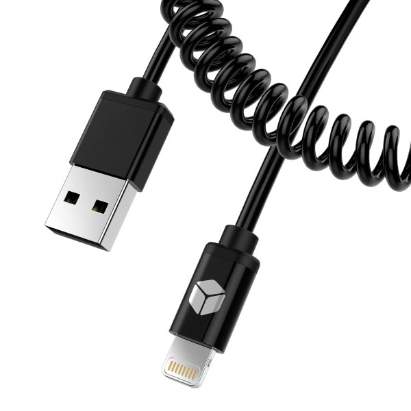 Cablu spiral Sturdo MFI Lightning, Apple Certified, 2A, 1.5m, negru