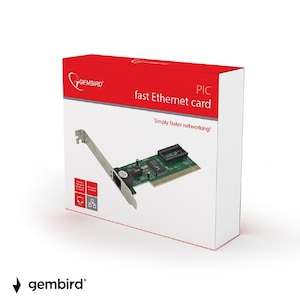 Мрежова карта Gembird PCI 2.1,10/100 Mbps, 100Base-TX PCI бърз Ethernet карта Realtek 8139C, пълен дуплекс осигурява до 20Mbps / 200Mbps