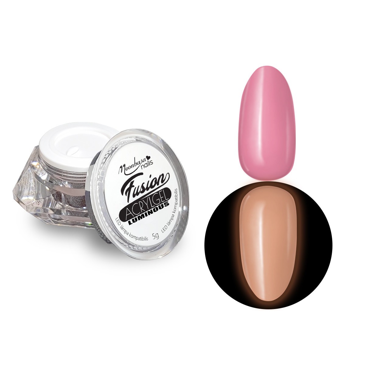 Gel acrilic Fusion AcrylGel Luminous MoonbasaNails, Pink #027, 5g