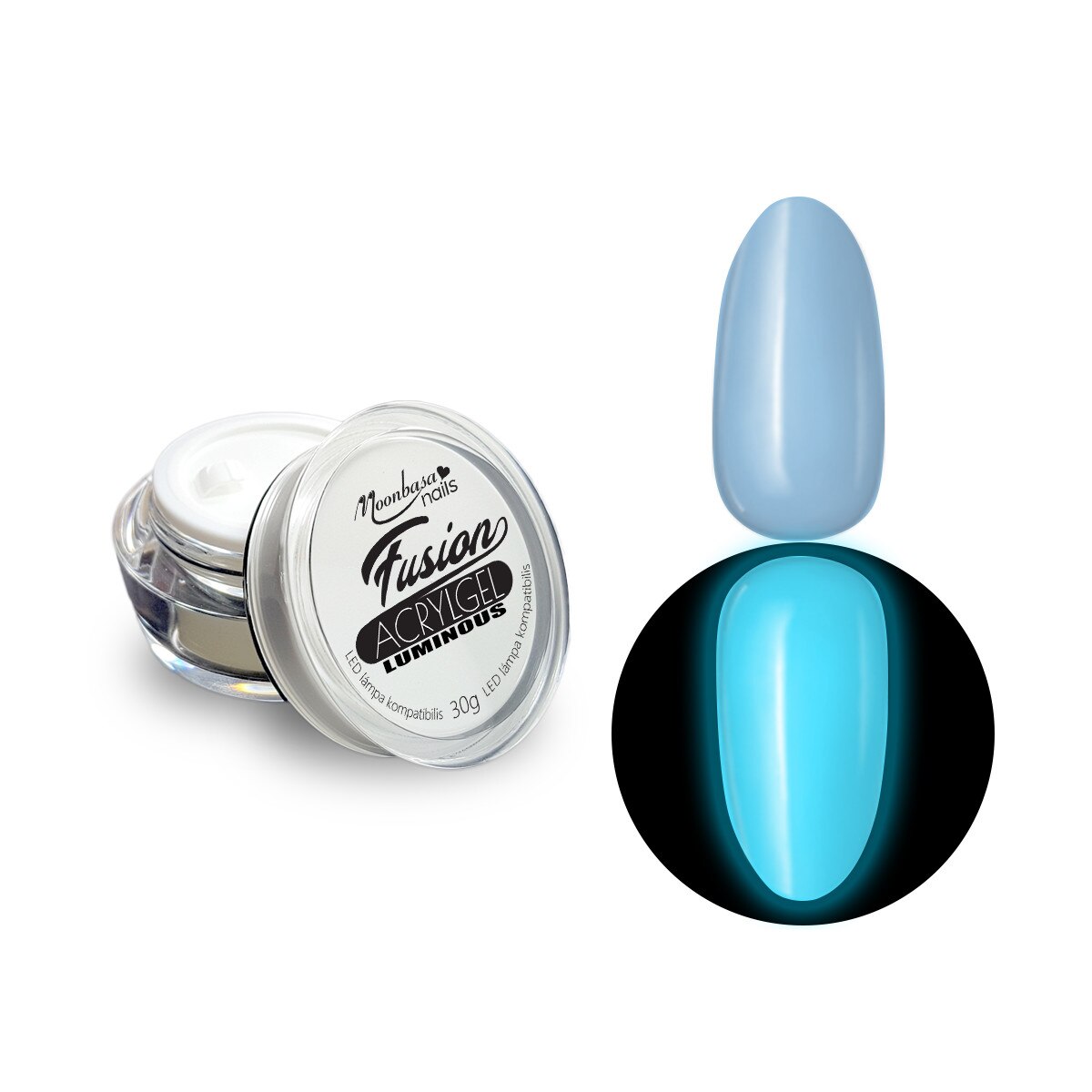 Gel acrilic Fusion AcrylGel Luminous MoonbasaNails, Blue #024, 30g