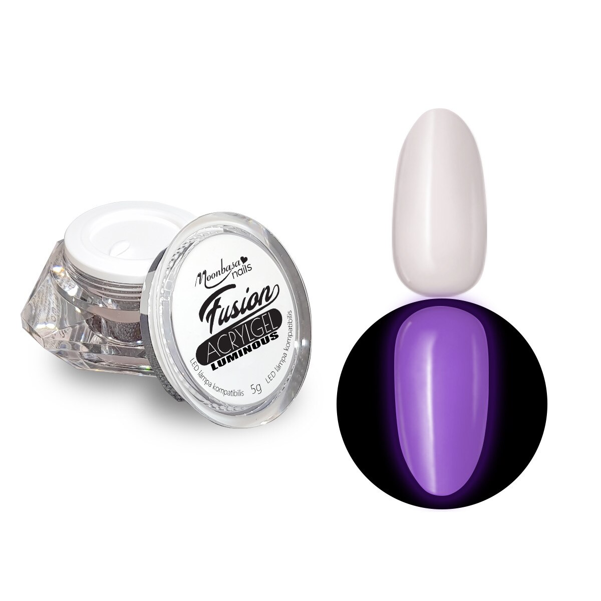 Gel acrilic Fusion AcrylGel Luminous MoonbasaNails, Pink #023, 5g
