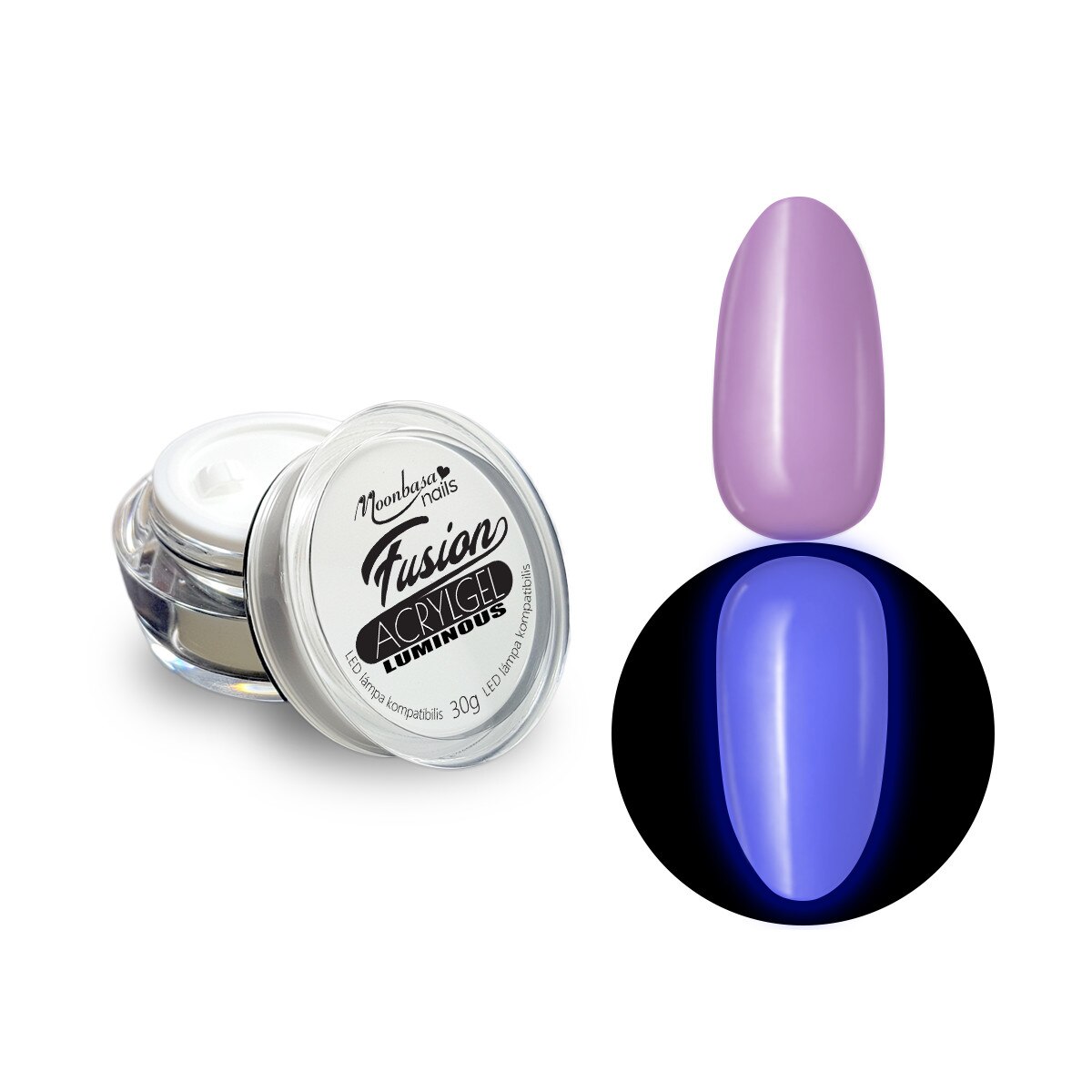 Gel acrilic Fusion AcrylGel Luminous MoonbasaNails, Purple #028, 30g