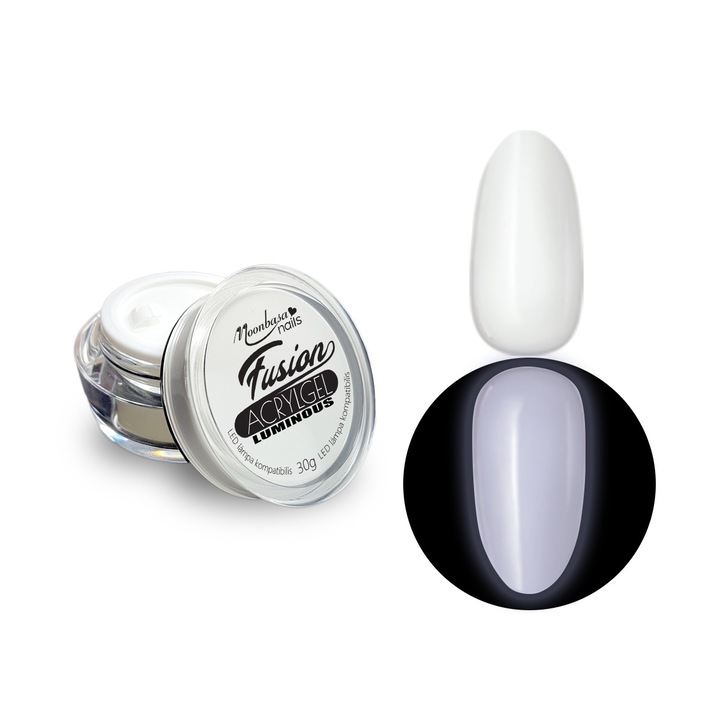 Gel acrilic Fusion AcrylGel Luminous MoonbasaNails, White #021, 30g