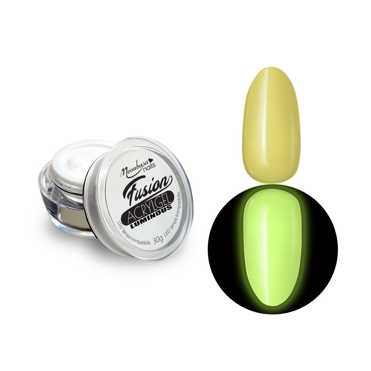 Gel acrilic Fusion AcrylGel Luminous MoonbasaNails, Yellow #026, 30g