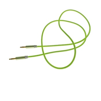 Cablu audio jack 3.5mm tata la jack 3.5mm tata, stereo, 100cm, invelis textil, verde fluorescent Cablu audio jack 3.5mm tata la jack 3.5mm tata, stereo, 100cm, invelis textil, verde fluorescent