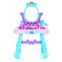 Masuta de machiaj pentru fetite, oglinda cu sunete, uscator de par si accesorii