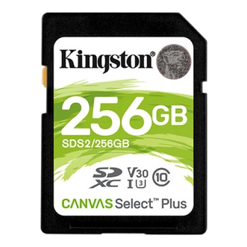 Card de memorie Kingston Canvas Select Plus SD Card, 256GB, Class 10, UHS-I Card de memorie Kingston Canvas Select Plus SD Card, 256GB, Class 10, UHS-I