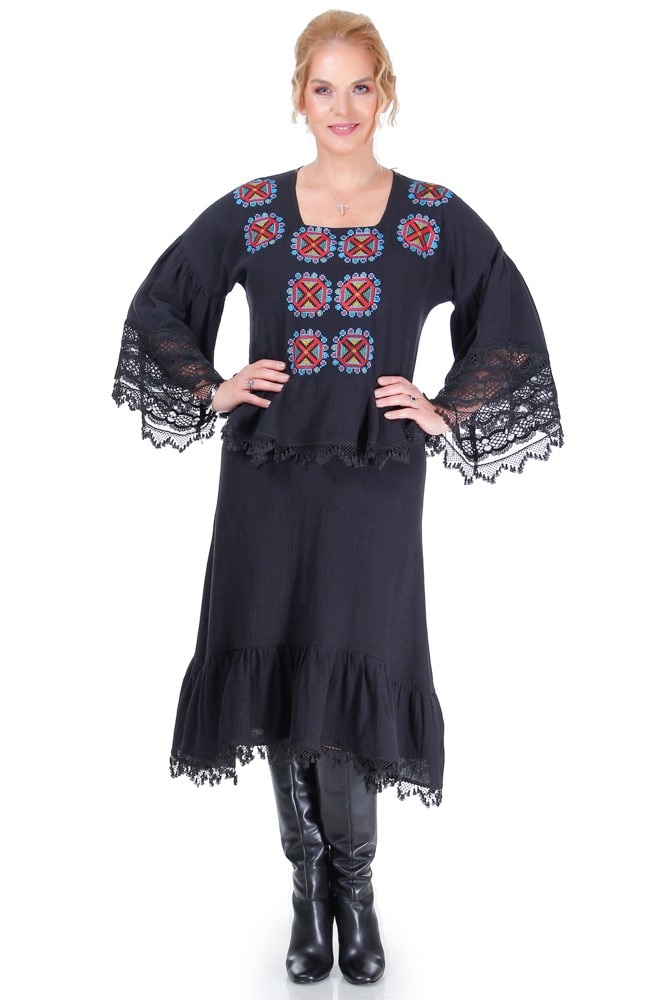 Rochie panza topita pe negru Liza Panait R-2004E