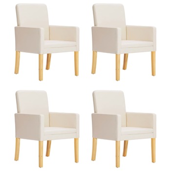 Set de 4 scaune de bucatarie. tip fotoliu. vidaXL. Crem. 57 x 60 x 85.5 cm