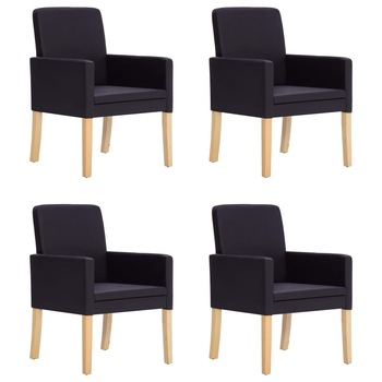 Set de 4 scaune de bucatarie. tip fotoliu. vidaXL. Maro inchis. 57 x 60 x 85.5 cm
