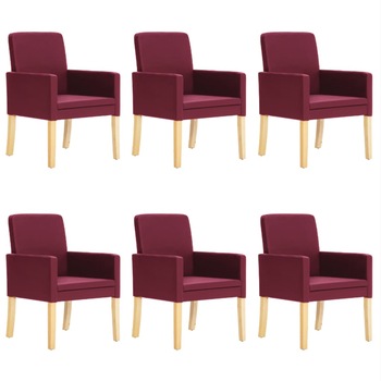Set de 6 scaune de bucatarie. tip fotoliu. vidaXL. Grena. 57 x 60 x 85.5 cm
