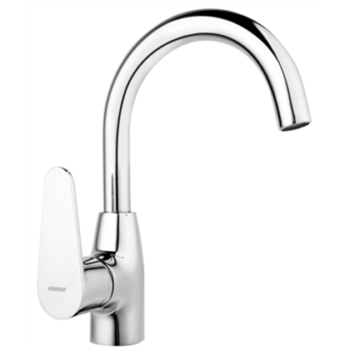 Baterie pentru lavoar Ferro Algeo cu pipa pivotanta (BAG2A), argintiu