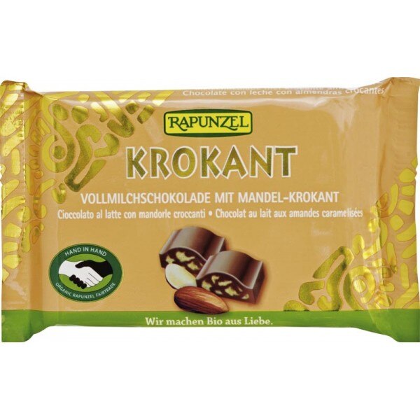 Ciocolata cristalino cu migdale crocante , Rapunzel, 100g