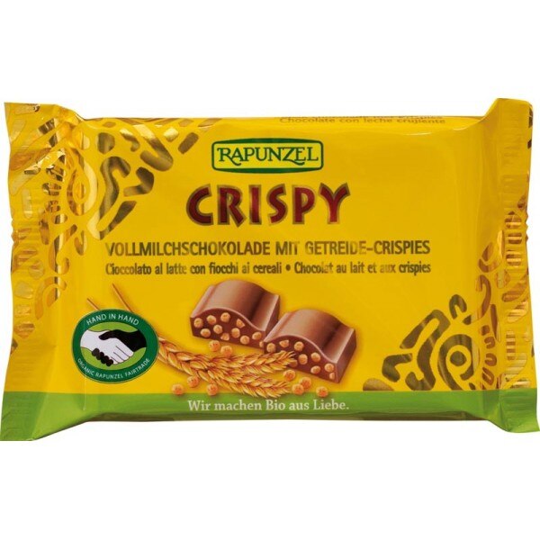 Ciocolata cu lapte integral crocanta , Rapunzel, 100g