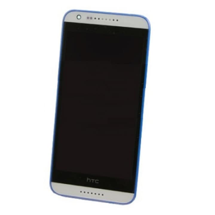 Előlap, lcd kijelző és érintőpanel HTC Desire 620 gyári kék-ezüst**