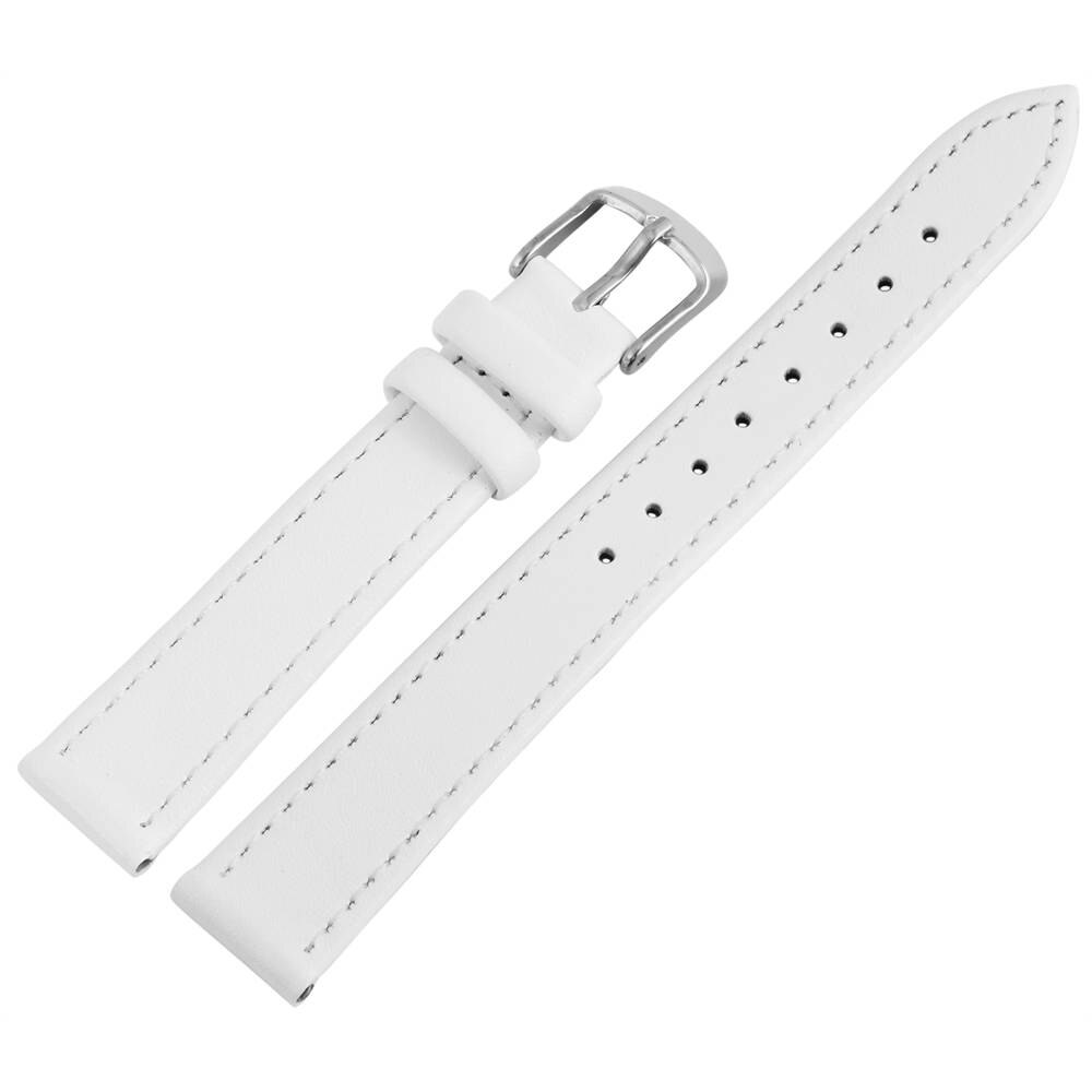 Curea ceas, piele naturala, alb, 14 mm, 52-140