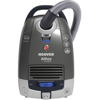 Aspirator cu sac Hoover ATC18LI 011, acumulator Li-Ion 18 V, 30 de minute, 5 l, culoare Gri Aspirator cu sac Hoover ATC18LI 011, acumulator Li-Ion 18 V, 30 de minute, 5 l, culoare Gri