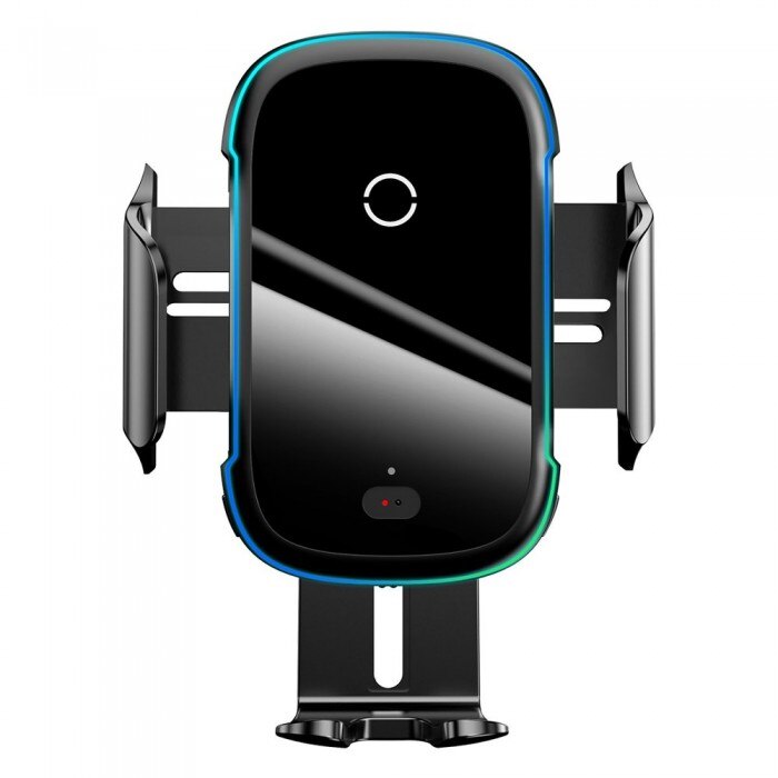 Suport Auto Baseus, Smart Wireless Qi Charger Electric, Led Light, 15 W, Negru