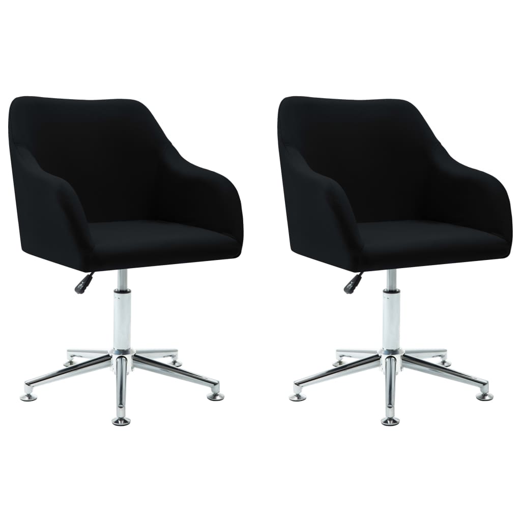 Set de 2 scaune pentru living, pivotante, vidaXL, Negru, 55 x 53 x (78-92) cm