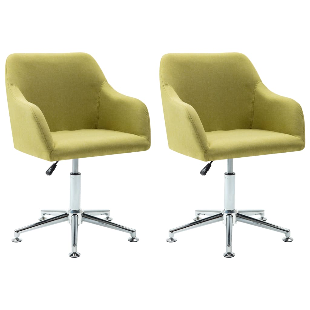 Set de 2 scaune pentru living, pivotante, vidaXL, Verde, 55 x 53 x (78-92) cm