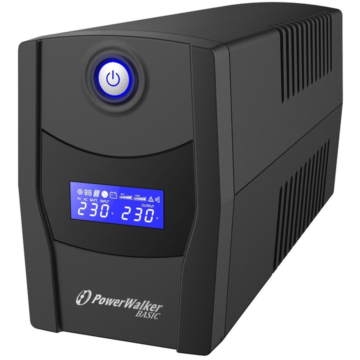 UPS линия интерактивна Powerwalker, 1200VA, 720W, 12V/9Ah, Черен