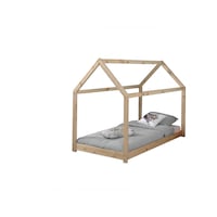 Pat montessori lac natur 90x200 cu saltea inclus