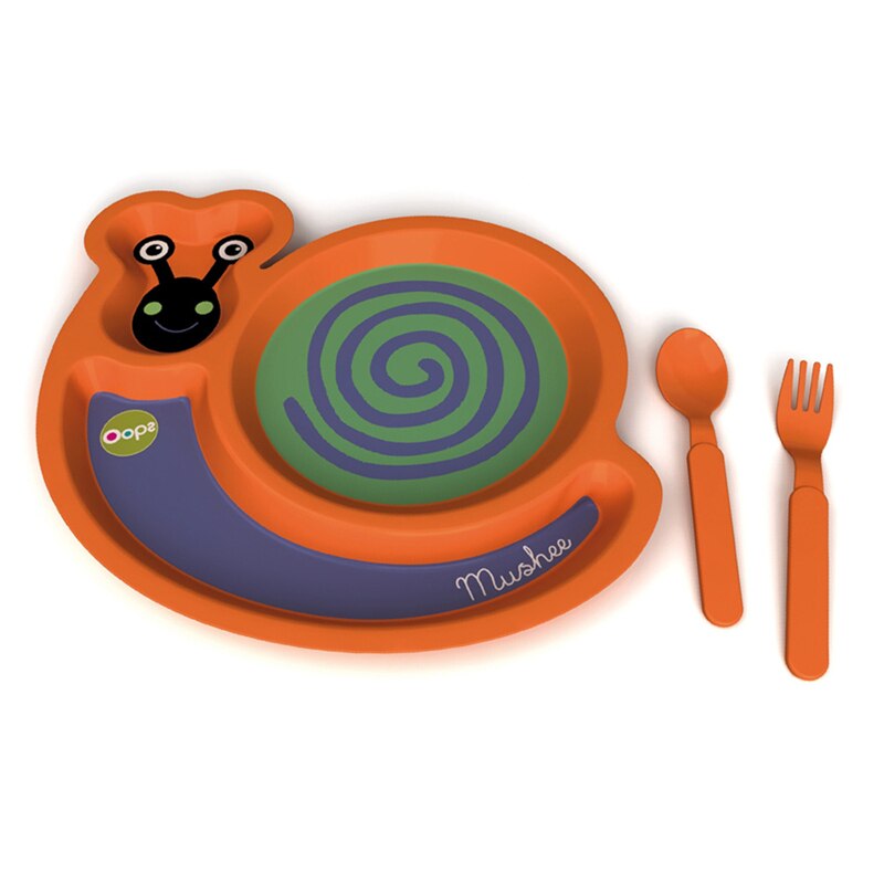 Set de masa 3 piese pentru copii in forma de melc, Oops