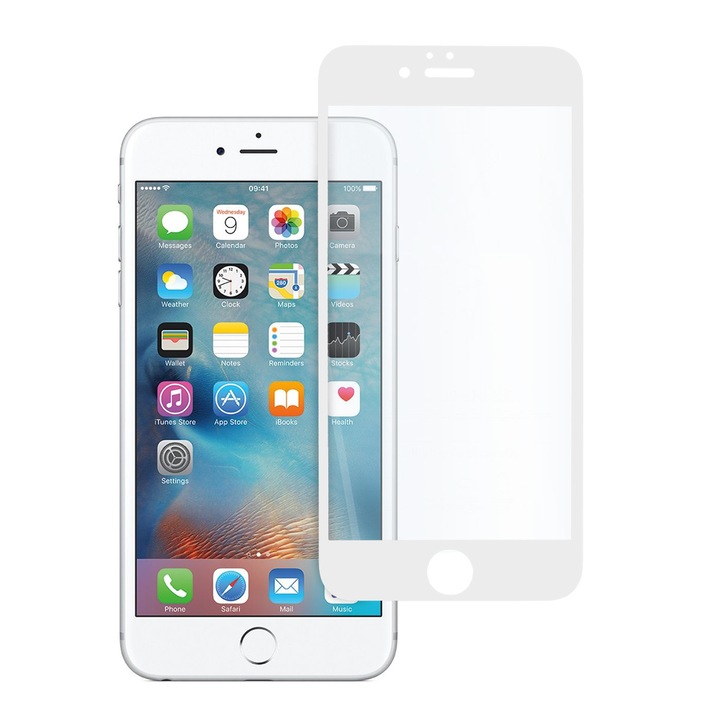 Стъклен Протектор за Apple iPhone 7 Plus, Tempered Glass, White