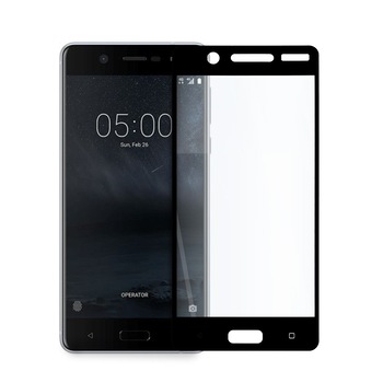 Folie de protectie Magic, Compatibila Nokia 5, Sticla securizata, Negru/Transparent Folie de protectie Magic, Compatibila Nokia 5, Sticla securizata, Negru/Transparent