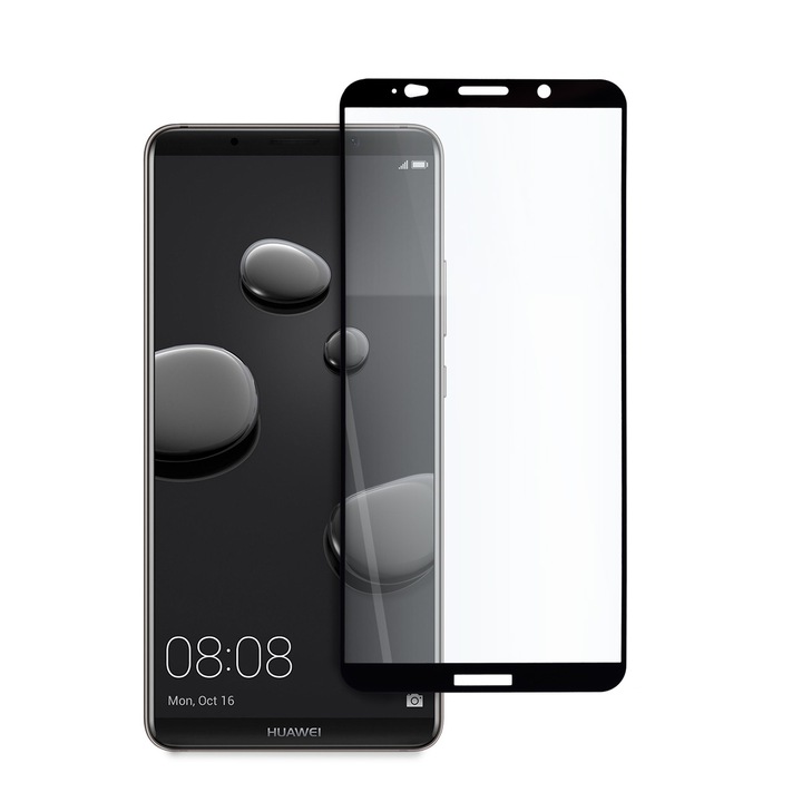 Стъклен Протектор за Huawei Mate 10 Pro, Удароустойчив, Черен