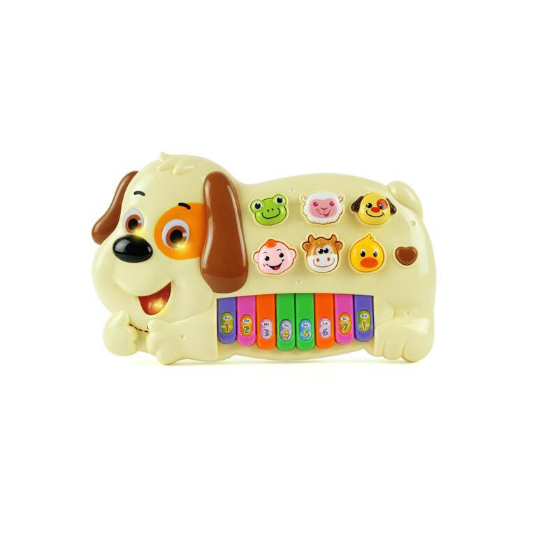 Pianina catelus de jucarie pentru copii cu melodii sunete de animale RT2151A