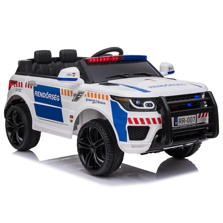 Mappy MP-002W Elektromos kisautó gyerekeknek - 2 személyes rendőrautó, fehér