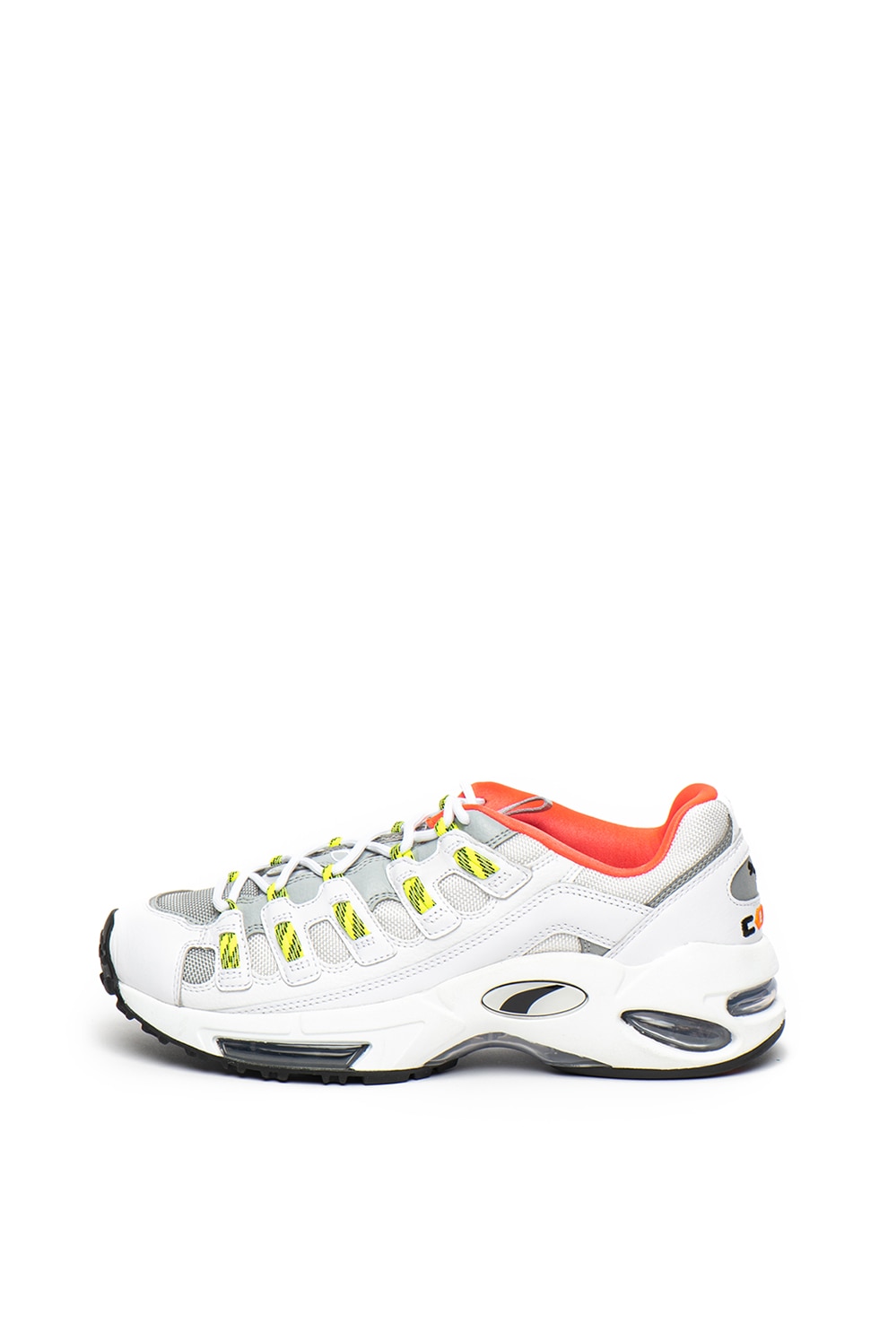 Puma, Pantofi sport unisex cu insertii de piele ecologica Cell Endura Rebound, Alb/Verde neon, 10