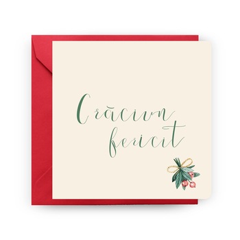 Felicitare de Craciun, Genette's ideas, Craciun Fericit, 130x130mm Felicitare de Craciun, Genette's ideas, Craciun Fericit, 130x130mm