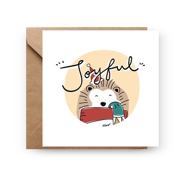 Felicitare de Craciun, Genette's ideas, Joyful Arici, 130x130mm Felicitare de Craciun, Genette's ideas, Joyful Arici, 130x130mm