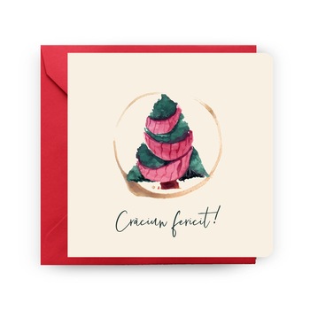 Felicitare de Craciun, Genette's ideas,Craciun fericit Brad, 130x130mm Felicitare de Craciun, Genette's ideas,Craciun fericit Brad, 130x130mm