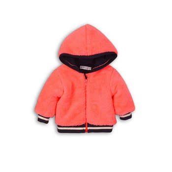 Cardigan fetite, Dirkje, plusat cu gluga, Love, roz Cardigan fetite, Dirkje, plusat cu gluga, Love, roz