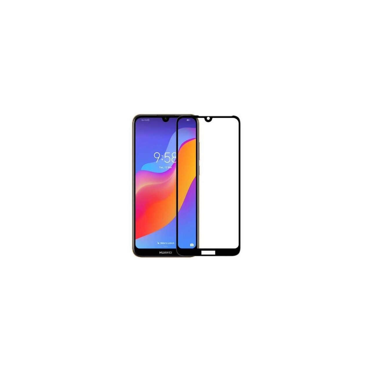 Folie Sticla Huawei Y6 2019,Huawei Y6 Pro 2019 - iberry 5D Full Glue Negru