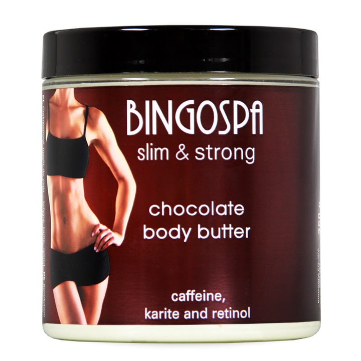 Unt de corp cu ciocolata, cofeina, karite si retinol, BingoSpa, 250g