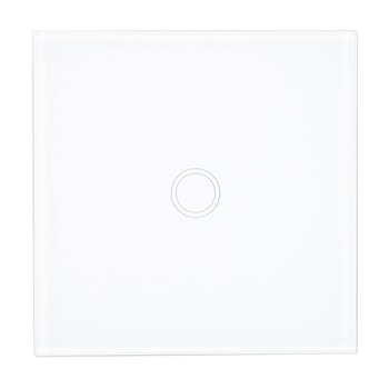 Intrerupator simplu cu touch PNI SH101 din sticla, alb cu LED indicator Intrerupator simplu cu touch PNI SH101 din sticla, alb cu LED indicator