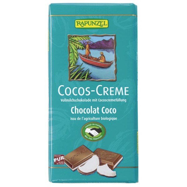 Ciocolata cu crema de cocos , Rapunzel, 100g