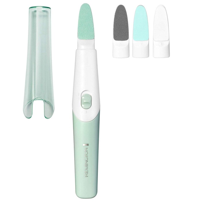 Set manichiura pedichiura Remington Reveal MAN1000, 4 pile, 2 viteze, Alb/Verde