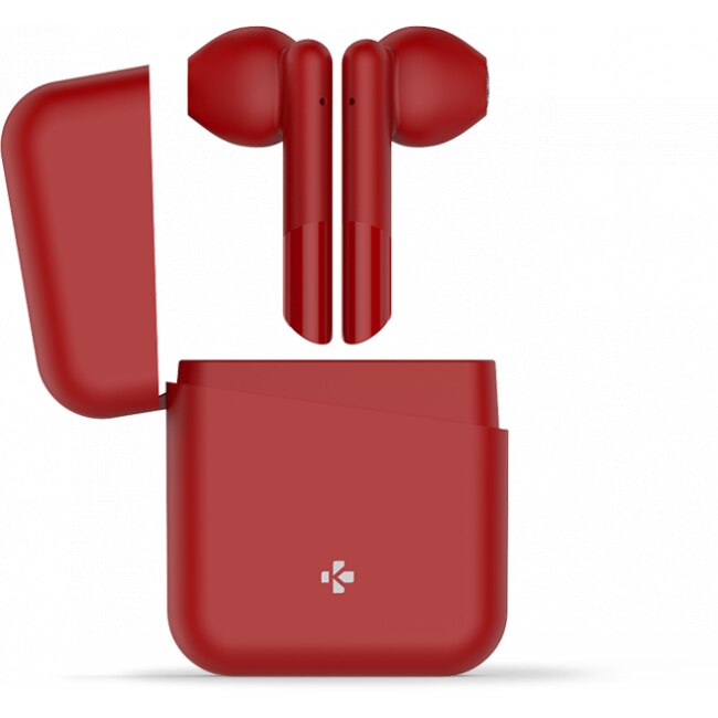 Casti Wireless cu carcasa de incarcare MyKronоz ZeBuds Lite, True Wireless, Rosu
