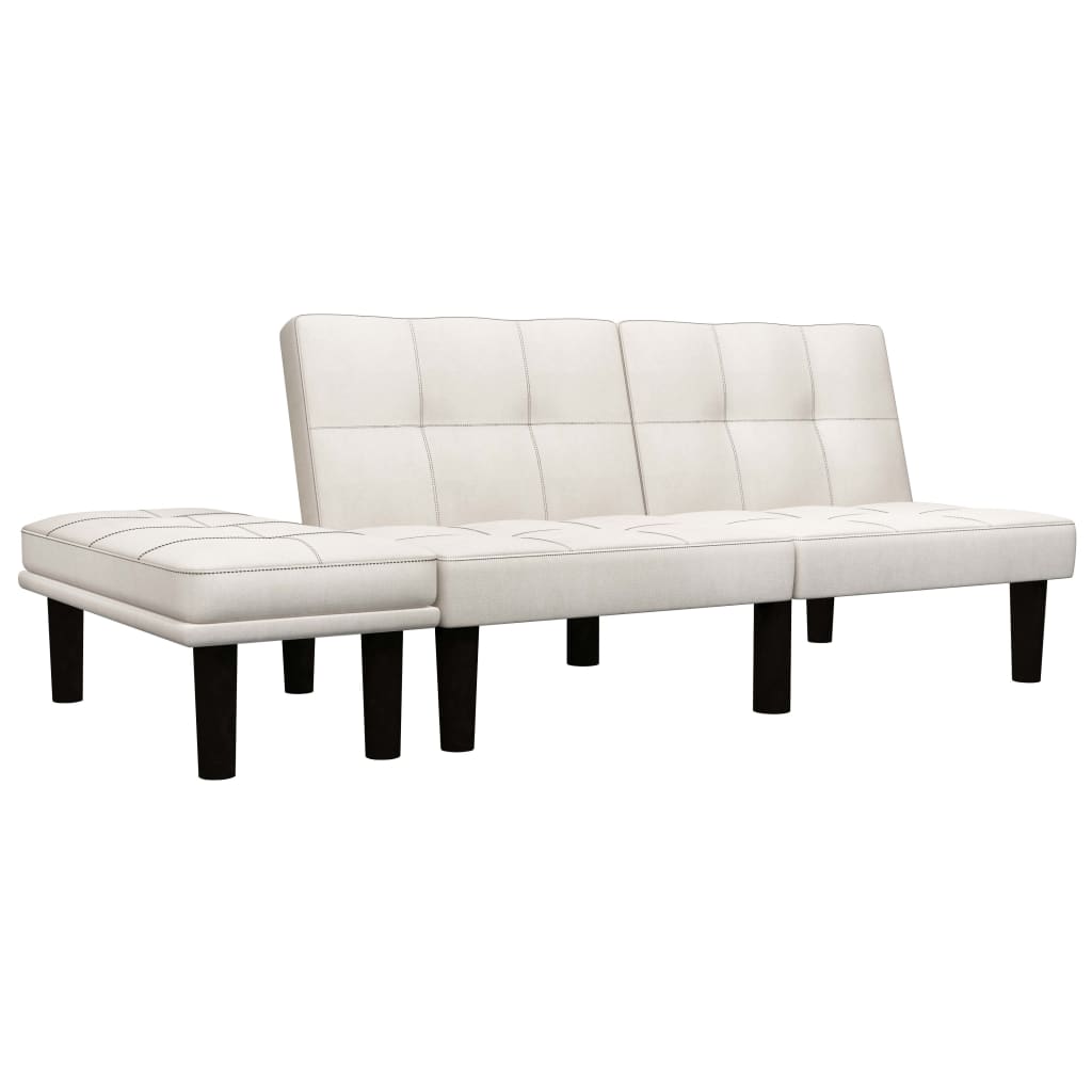 Canapea 2 locuri, vidaXL, Textil, 133 x 73 x 71 cm, Crem