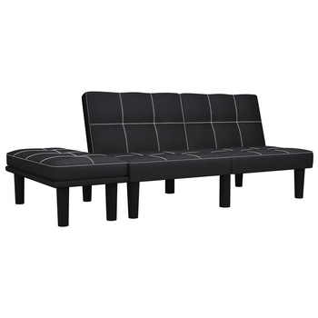 Canapea 2 locuri, vidaXL, Textil, 133 x 73 x 71 cm, Negru Canapea 2 locuri, vidaXL, Textil, 133 x 73 x 71 cm, Negru
